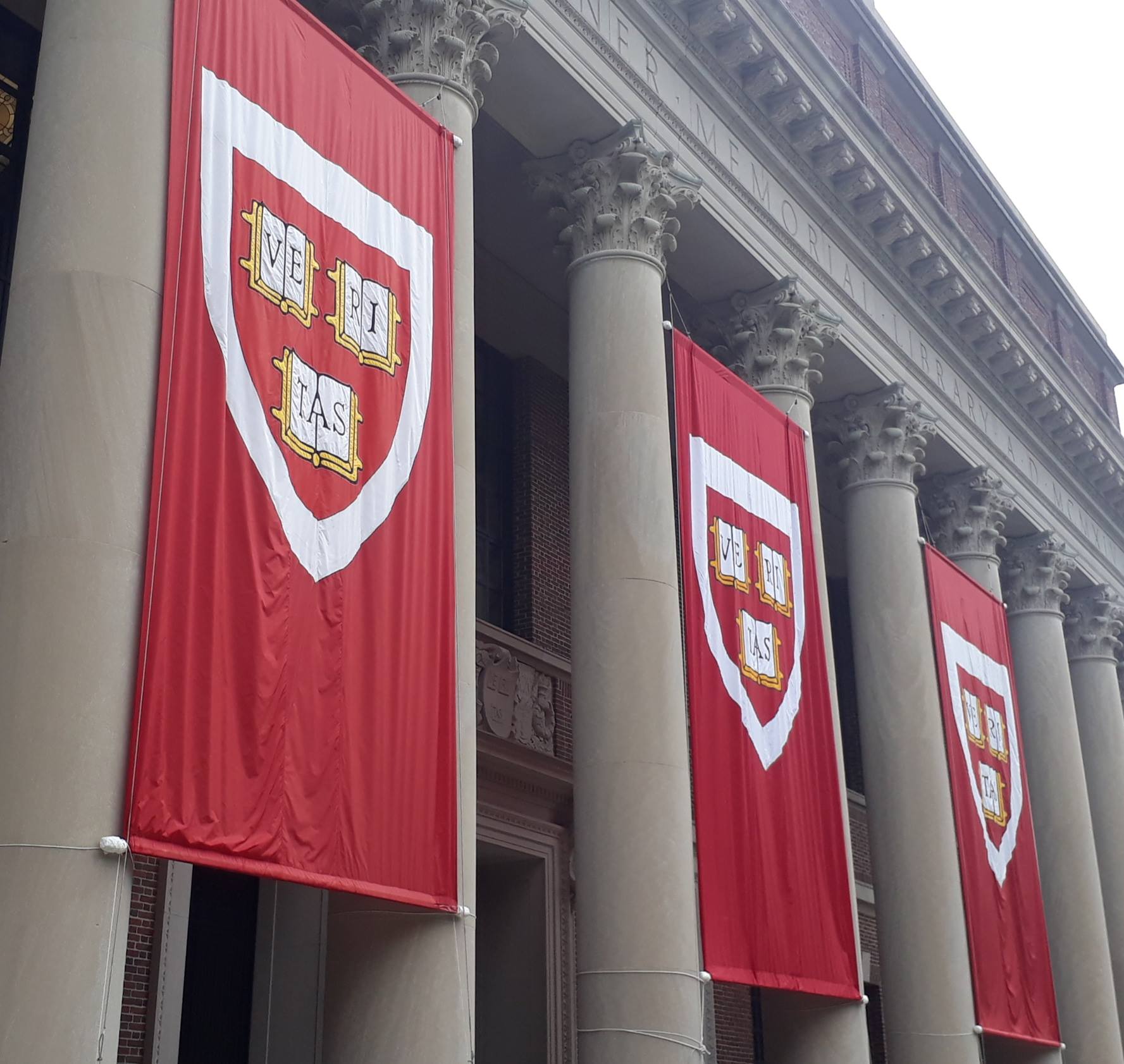 Veritas banners at Harvard